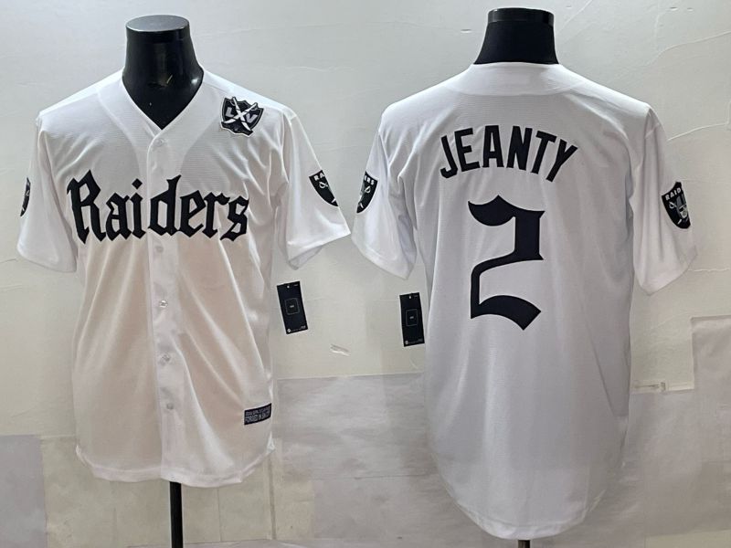 Men 2025 Oakland Raiders #2 Jeanty white 6th generation Joint Name Nike Limited NFL Jersey style 09->oakland raiders->NFL Jersey